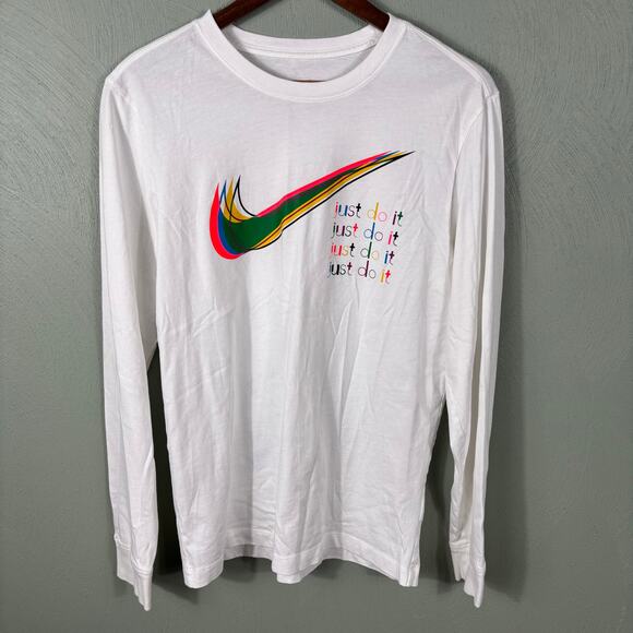 The Nike Tee Small White Lightweight Swoosh Activewear Long Sleeve Unisex Shirt - Picture 8 of 10
